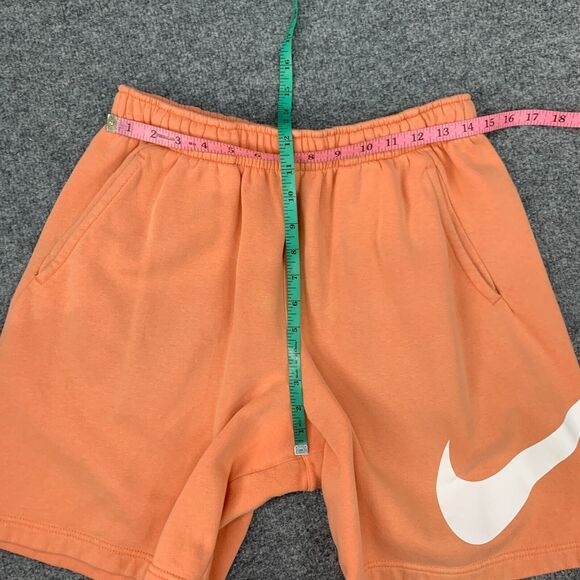 Nike Sportswear Club Short Mens M Orange Elasticated Drawstring Waist Bold Logo - Picture 9 of 15